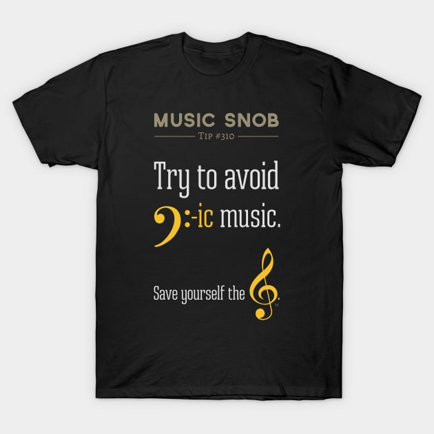 AVOID Bass-ic Music T-Shirt by ElizabethOwens